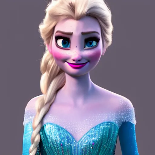 Image similar to elsa from frozen as real woman, hyper detailed, digital art, trending in artstation, cinematic lighting, studio quality, smooth render, unreal engine 5 rendered, octane rendered