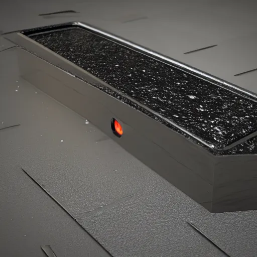 Prompt: glossy dark black ingot with scratches and imperfections, octane render, insane detailed, ray tracing, 4 k, no noise