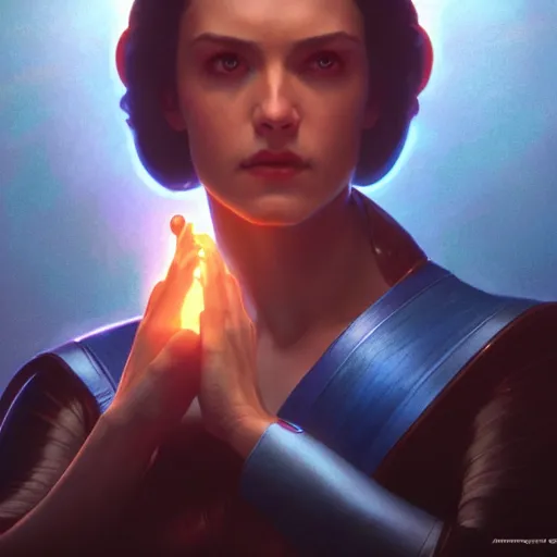 Prompt: a portrait of thrawn cinematic lighting, photorealistic, octane render, 8 k, depth of field, 3 d, art by artgerm and greg rutkowski and alphonse mucha and uang guangjian and gil elvgren and sachin ten