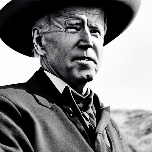 Image similar to joe biden as an old western sheriff, film still, cinematic lighting, 4 k uhd