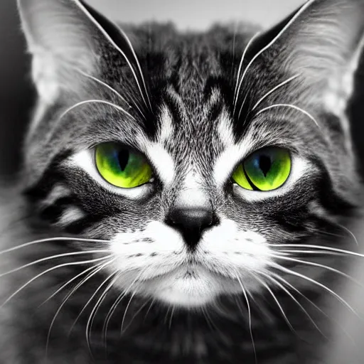 Prompt: a portrait of a cat, close up, by Derrick Freske