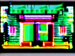 Image similar to Pixel art of a rural gas station at dusk, in the style of 1981 Video Games, 4bit, CGA, 16 colors