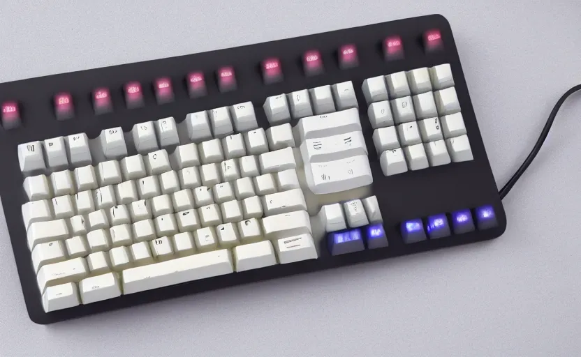 Prompt: insanely cool mechanical keyboard, product photo