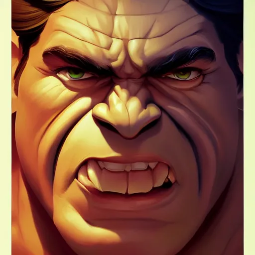 Image similar to face icon stylized minimalist the hulk, loftis, cory behance hd by jesper ejsing, by rhads, makoto shinkai and lois van baarle, ilya kuvshinov, rossdraws global illumination