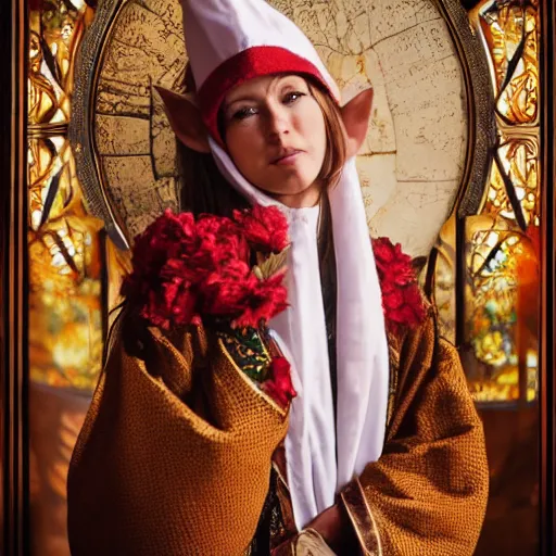 Image similar to photo of a beautiful elf with ornate robes,