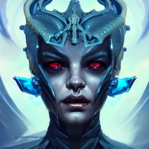 Image similar to a portrait of a beautiful demonic cybernetic queen of hell, cyberpunk concept art by pete mohrbacher and wlop and artgerm and josan gonzales, digital art, highly detailed, intricate, sci-fi, sharp focus, Trending on Artstation HQ, deviantart, unreal engine 5, 4K UHD image