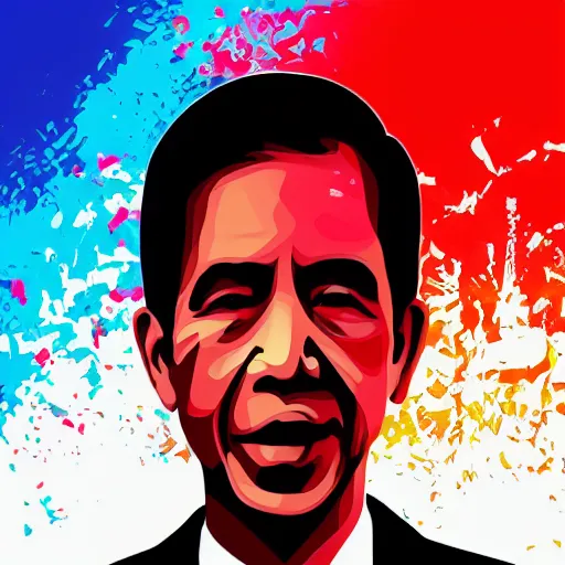 Image similar to jokowi in WPAP style, behance,artstation