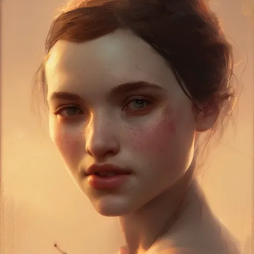 Image similar to melanie adele martinez, illustrated by greg rutkowski and gaston bussiere, cgsociety contest winner, artstation, portrait image, photorealistic facial features, 4 k, 8 k, volumetric lighting, white backdrop