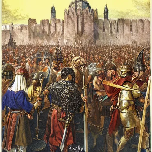 Image similar to dark ages, middle europe, visigoths, franks, by james gurney