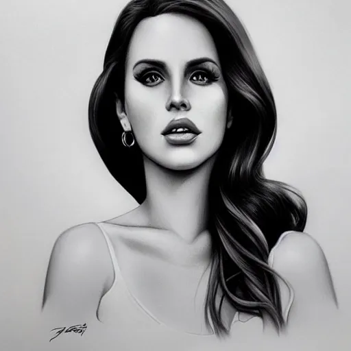 Image similar to beautiful realistic portrait of Lana del Rey by artgerm