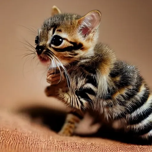 Image similar to photo of world ’ s smallest cat the size of a honeybee