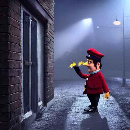 Image similar to dark gritty postman pat movie reboot, movie, postman pat, realistic, gritty, movie still, realistic dark lighting, highly detailed, 4 k