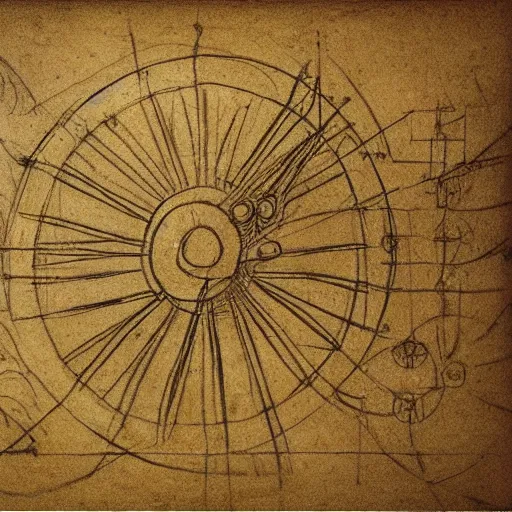 Prompt: A sketch of a rotary Rane mixer drawn by Leonardo Da Vinci, carbon paper