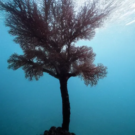 Prompt: A tree made out of bubbles underwater National Geographic prizewinning photo