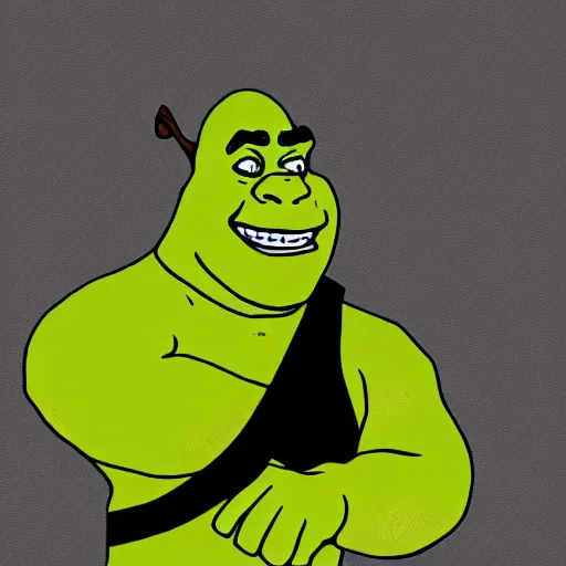 Prompt: digital art of shrek in the backrooms