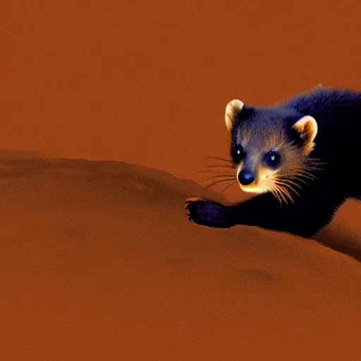 Image similar to a marten exploring the surface of mars