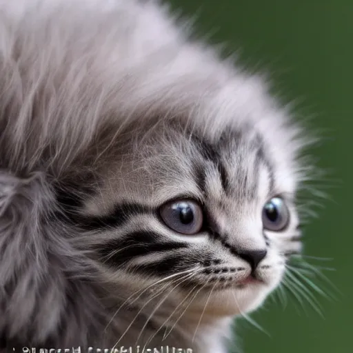 Image similar to fuzzy caterpillar with the face of a kitten