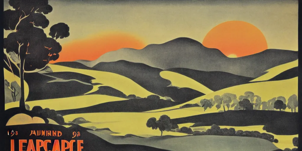 Image similar to landscape, 1 9 3 0 poster