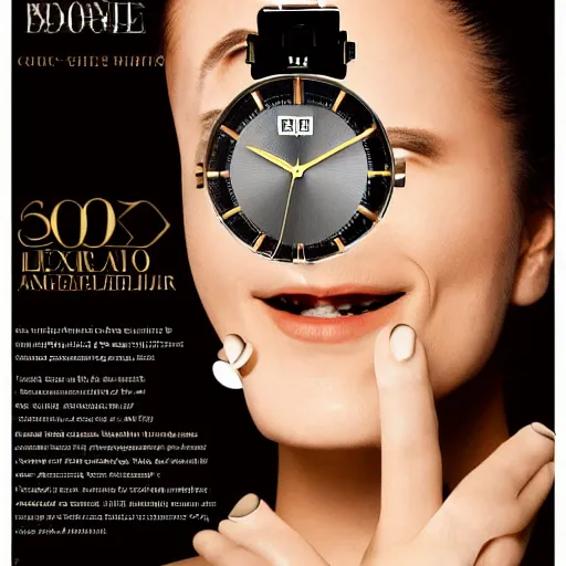 Image similar to a professional luxury magazine ad for a watch with an infinity mirror as a face