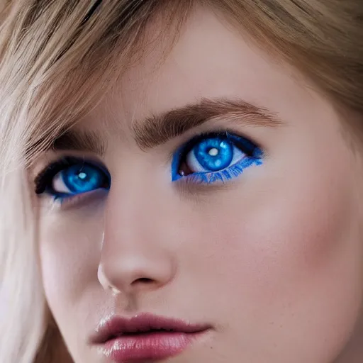 Image similar to portrait of a beautiful young woman with blue eyes and blonde hair