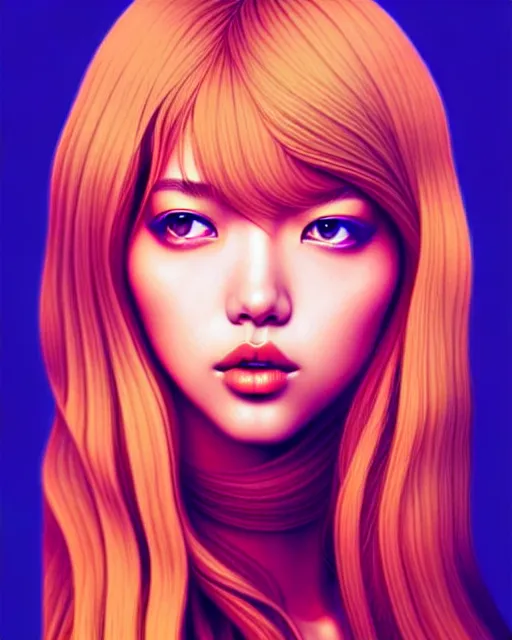 Image similar to richly detailed color illustration of lalisa illustrated by artgerm and mina petrovic and timothy kong and marina federovna. 3 d shadowing, eyes closed!!!