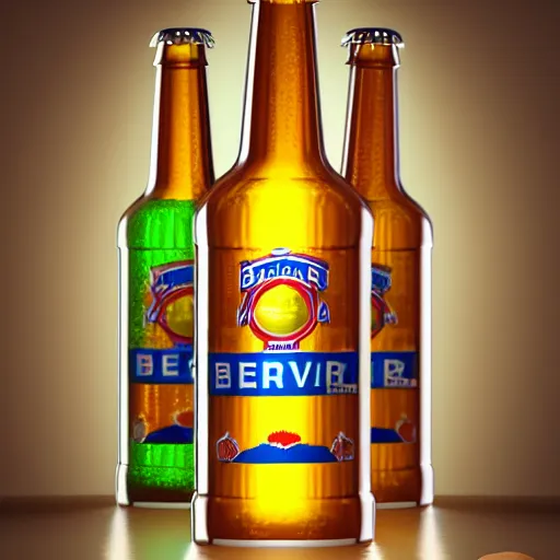 Prompt: 3 d render of beer bottle packshot, photorealistic, hq