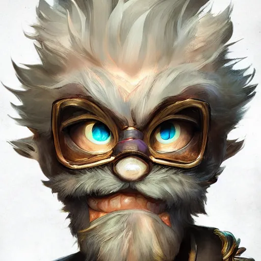 Image similar to Heimerdinger from League of legends, high resolution fantasy concept art, intricate details, soft lighting