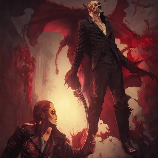 Image similar to vampire the masquerade bloodlines, by stanley artgerm lau, wlop, rossdraws, frank frazetta, andrei riabovitchev, marc simonetti