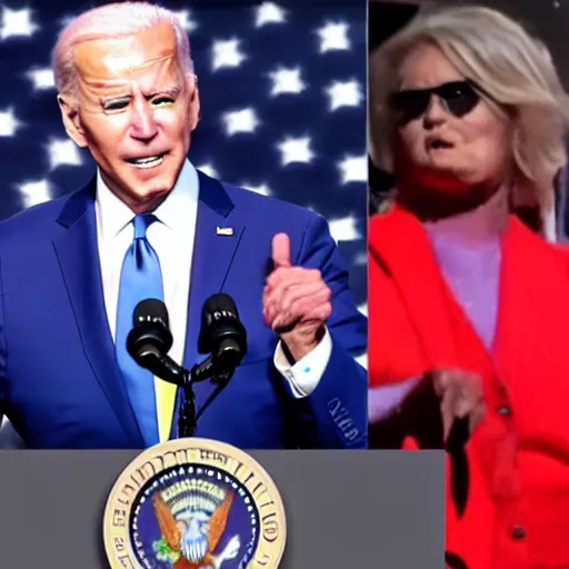 Image similar to joe biden rap battling donald trump