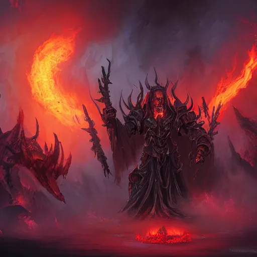 Image similar to hell storm, hell storm, hell storm, hell storm, hell smoke storm, necromancer theme, dead theme, violet theme, dark masterpiece artstation. 8 k, sharp high quality artwork in style of jose daniel cabrera pena and greg rutkowski, concept art by tooth wu, blizzard warcraft artwork, hearthstone card game artwork