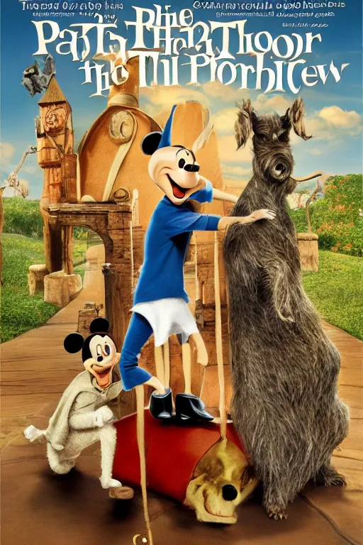 Image similar to disney the phantom tollbooth movie poster, cgi, cinema, realistic