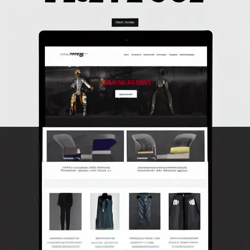 Image similar to screenshot from a futuristic stylish ecommerce website