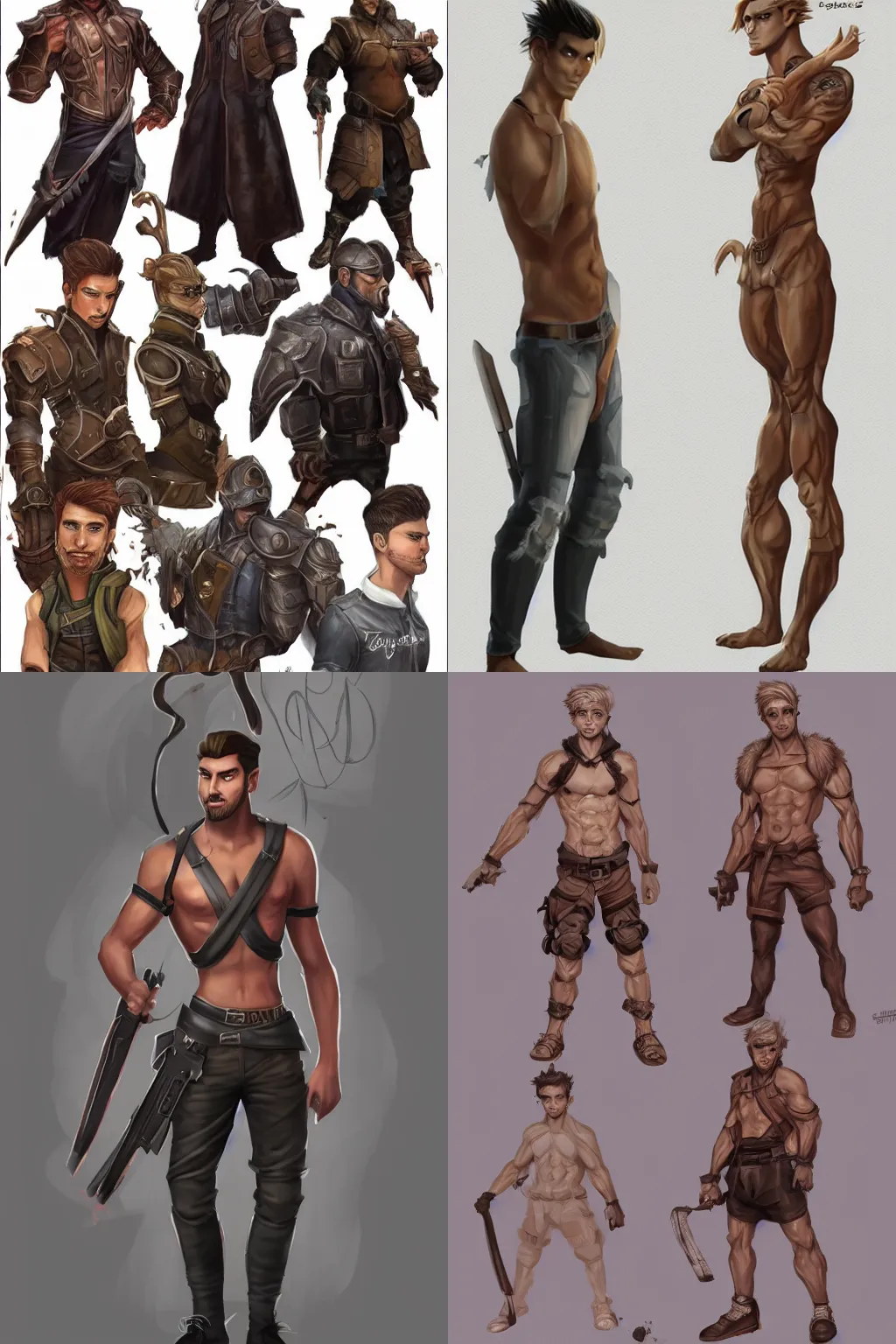 Prompt: male character art by thomas scholes