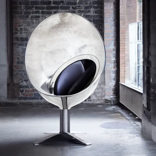 Image similar to futuristic luxury chair from stainless steel design by tom dixon