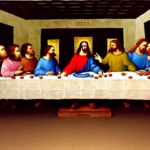 Image similar to high quality ,the last supper but with Muppets in leonardo da vinci stayl