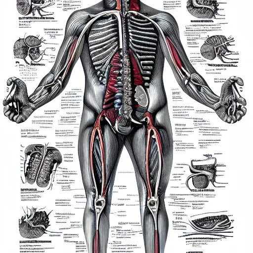 Image similar to Detailed anatomical drawing of a Minion, with organs labeled. Medical textbook, Detailed, HQ