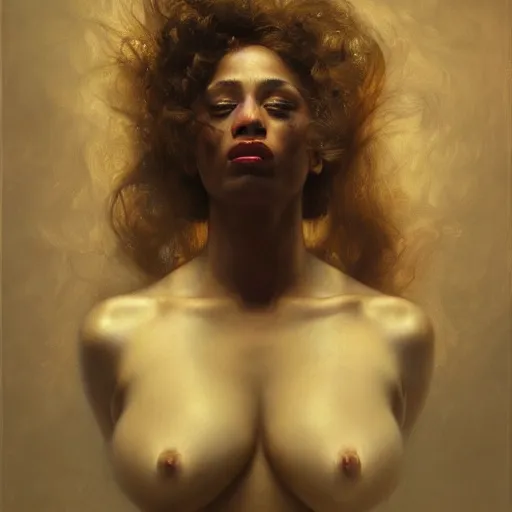 Image similar to highly detailed oil painting | very intricate | cinematic lighting | award - winning | portrait of jazzybit rouvier | by roberto ferri, by tom bagshaw, by j. c. leyendecker and klimt, american romanticism, by austin osman spare, artstation, cgsociety, official art, octane