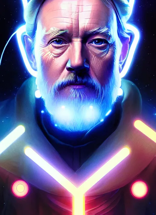 Prompt: symmetry!! portrait of obi - wan kenobi ( look like ( ( albert einstein ) ),, sci - fi, tech wear, glowing lights!! intricate, elegant, highly detailed, digital painting, artstation, concept art, smooth, sharp focus, illustration, art by artgerm and greg rutkowski and alphonse mucha