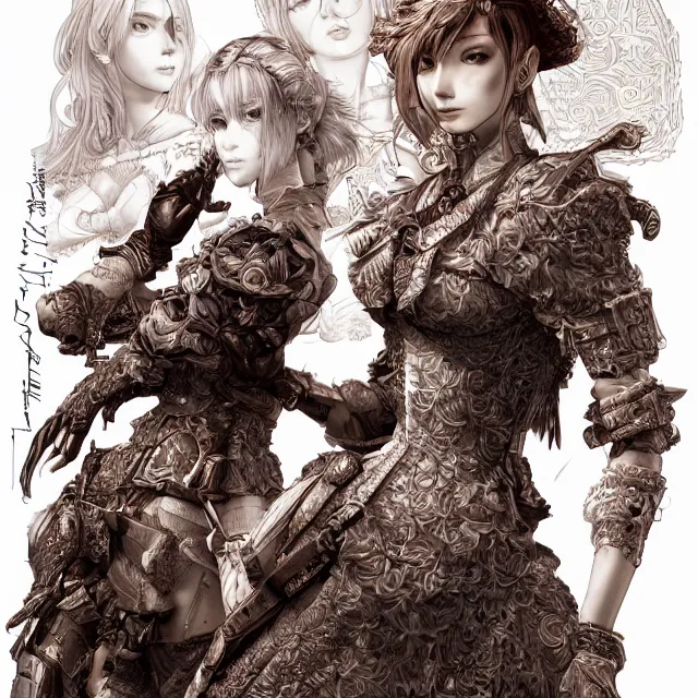 Image similar to the portrait of lawful neutral semi - colorful female hunter socialite as absurdly beautiful, gorgeous, elegant, young gravure idol, an ultrafine hyperdetailed illustration by kim jung gi, irakli nadar, intricate linework, bright colors, octopath traveler, final fantasy, unreal engine 5 highly rendered, global illumination, radiant light, detailed and intricate environment