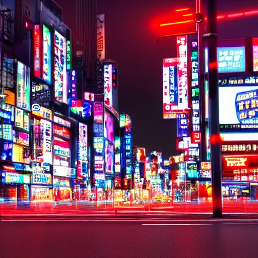 Prompt: akihabara at night neon glow angelic lighting, dramatic street - view 8 k dslr render by autodesk
