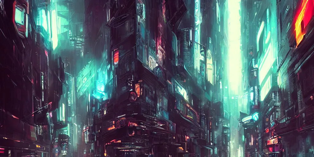 Image similar to warp speed concept art blade runner 2049 tron neon night alleyway diffusion clouds mist New York cityscape helium 44-2 artstation digital abstract!!!!!!! art 8k