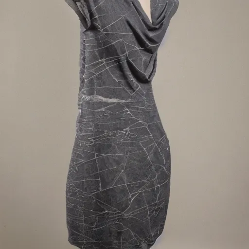 Prompt: a dress made out of stone rock fabric