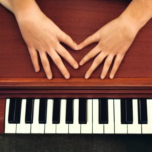 Prompt: Fingers on piano