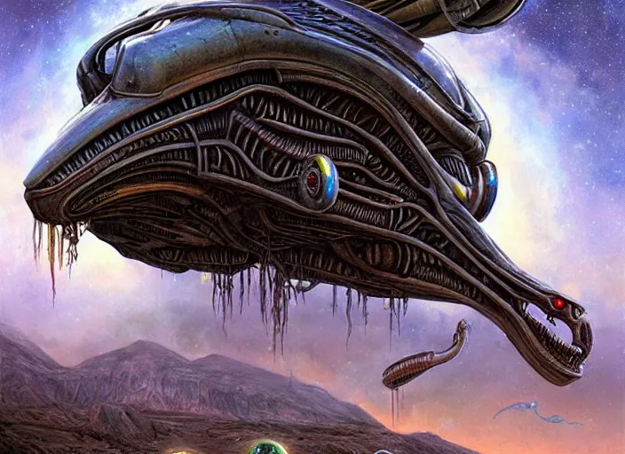 Prompt: alien redneck mothership, cosmic horror painting, elegant intricate digital painting artstation concept art by mark brooks and brad kunkle detailed