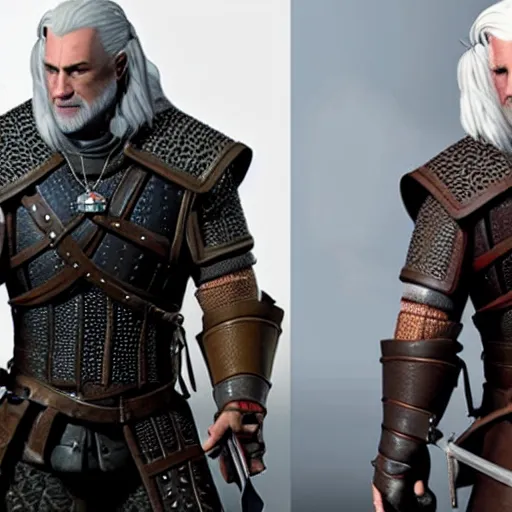 Prompt: a portrait of tom hanks as geralt the witcher from the witcher 3