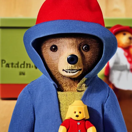 Image similar to paddington bear living in a matchbox