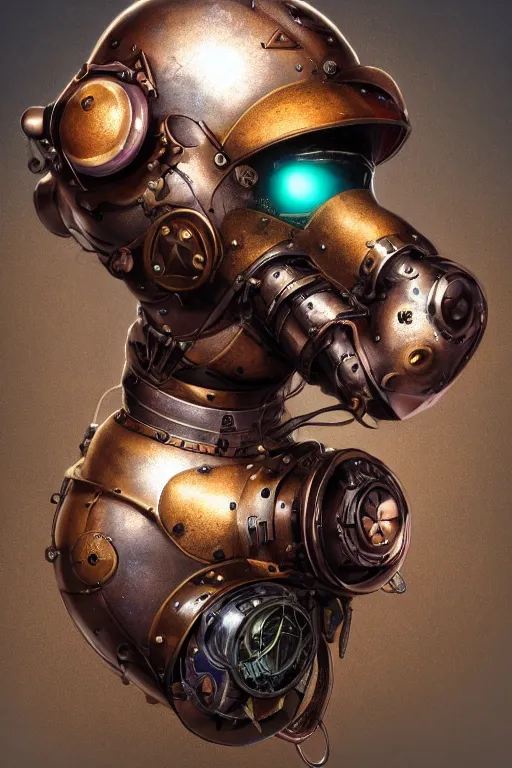 Image similar to steampunk helmet fantasy art mask robot ninja stylized digital illustration sharp focus, elegant intricate digital painting artstation concept art global illumination ray tracing advanced technology chaykin howard and campionpascale and cooke darwyn and davis jack