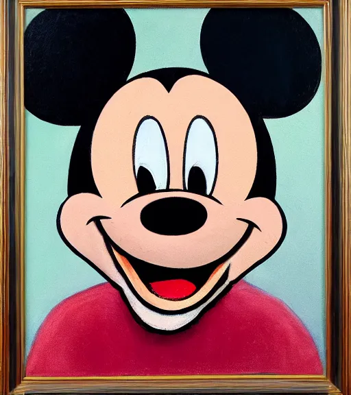 Image similar to sad mickey mouse portrait painted by francis bacon s - w 5 7 6