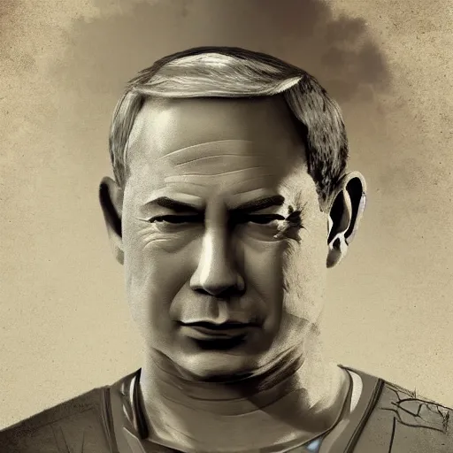 Image similar to binyamin netanyahu portrait film in the style of game of thrones digital art