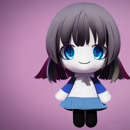 Image similar to cute fumo plush of a girl who has traded her soul for infinite power, vray